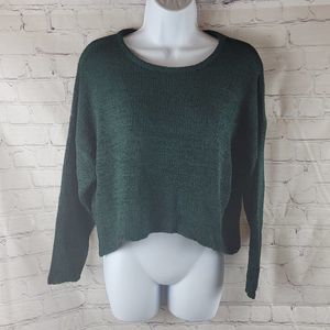 Forever 21, Crop Top Knit Sweater, Hunter Green, Women's size Small, NWT
